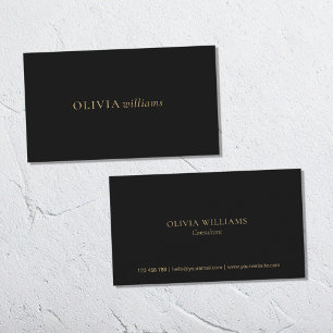 Minimalist Gold Black Simple Professional Business Card