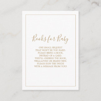 Minimalist Gold Books for Baby Card