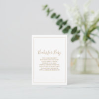 Minimalist Gold Books for Baby Card