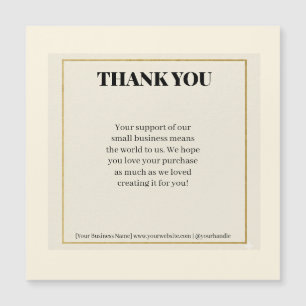 Minimalist Gold Border Luxury Business Thank You P