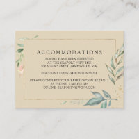 Minimalist Gold Botanical Wedding Accommodation
