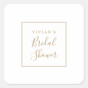 Minimalist Gold Bridal Shower Envelope Seals