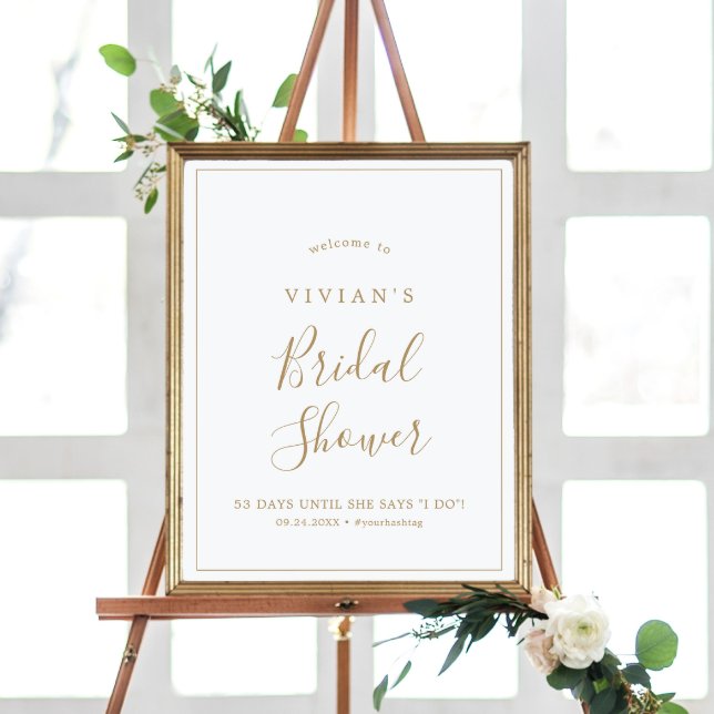 Minimalist Gold Bridal Shower Welcome Poster (Creator Uploaded)
