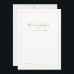 Minimalist Gold Bridal Shower Words of Wisdom Advice Card<br><div class="desc">This minimalist gold bridal shower words of wisdom advice card is perfect for a simple wedding shower and can be used for any event. The modern romantic design features classic gold and white typography paired with a rustic yet elegant calligraphy with vintage hand lettered style. Customisable in any colour. Keep...</div>
