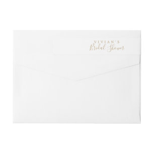 Minimalist Gold Bridal Shower Wrap Around Label