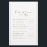 Minimalist Gold Bride and Groom Trivia Game Flyer<br><div class="desc">This minimalist gold bride and groom trivia game is perfect for a simple wedding shower. The modern romantic design features classic gold and white typography paired with a rustic yet elegant calligraphy with vintage hand lettered style. Customisable in any colour. Keep the design simple and elegant, as is, or personalise...</div>
