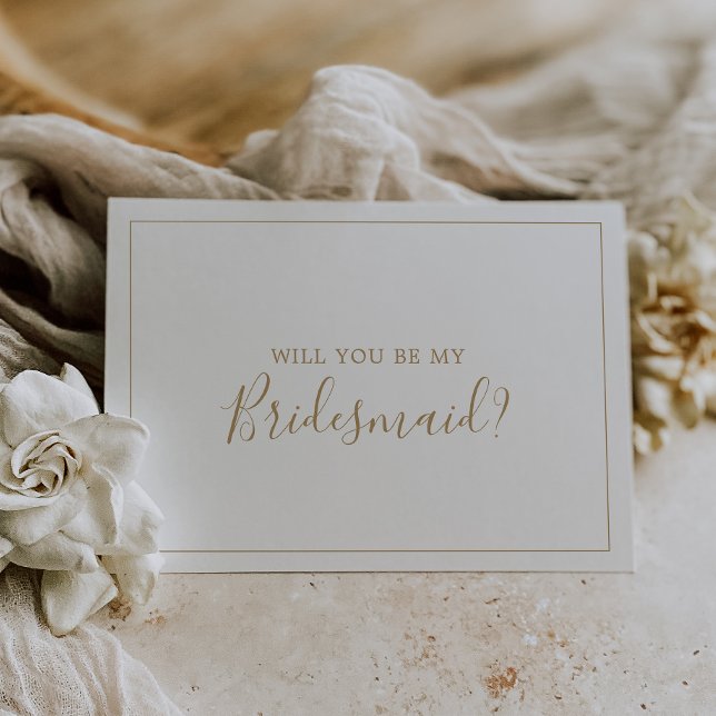 Minimalist Gold Bridesmaid Proposal Card (Creator Uploaded)