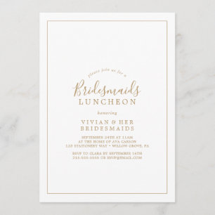 Minimalist Gold Bridesmaids Luncheon Invitation