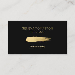 Minimalist Gold Brushstroke Designer Logo II Business Card