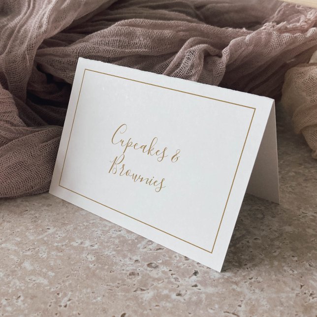 Minimalist Gold Buffet Food Labels Table Number (Creator Uploaded)