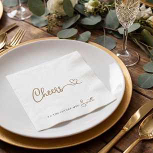 Minimalist Gold Cheers to the Future Mrs Napkins