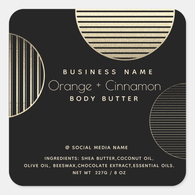 Minimalist Gold circles Simple modern  Square Sticker (Front)