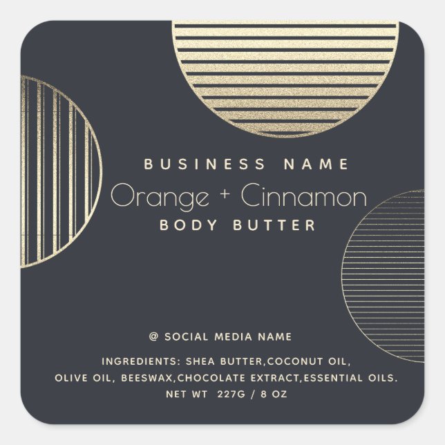 Minimalist Gold circles Simple modern  Square Sticker (Front)