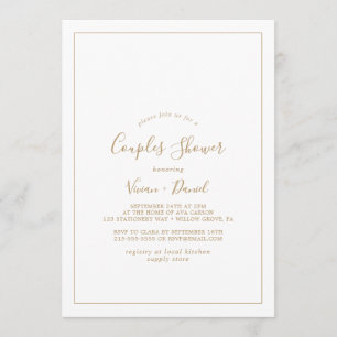 Minimalist Gold Couples Shower Invitation