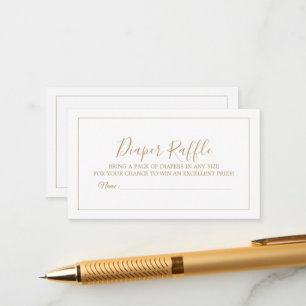 Minimalist Gold Diaper Raffle Card