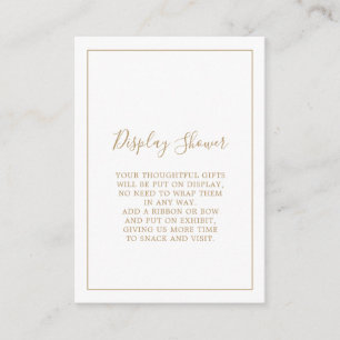 Minimalist Gold Display Shower Enclosure Card