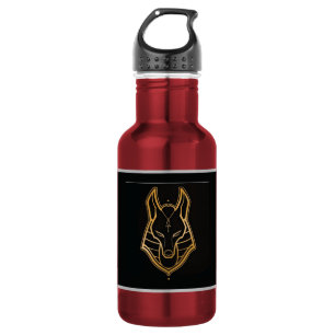 Minimalist Gold Egyptian Jackal Art Mug 532 Ml Water Bottle