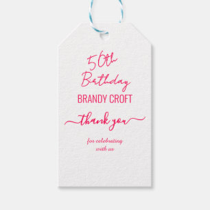 Minimalist gold elegant typography birthday party gift tags