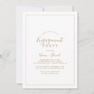 Minimalist Gold Engagement Party Invitation