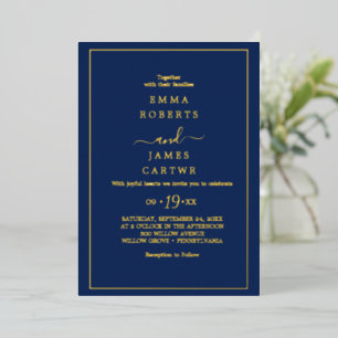Minimalist Gold Foil   Black Casual Wedding 