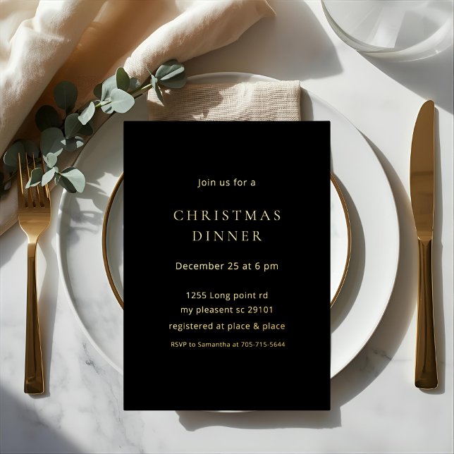 Minimalist Gold Foil Christmas Dinner (Creator Uploaded)