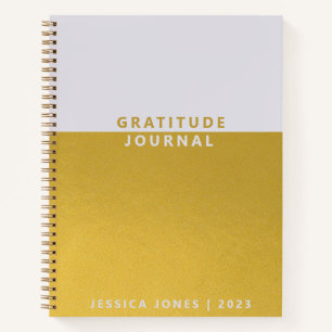 Minimalist Gold Foil Name Gratitude Journal