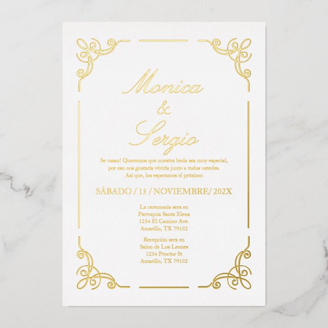 Minimalist gold foil wedding  (Front)