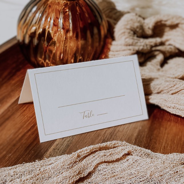 Minimalist Gold Folded Wedding Place Card (Creator Uploaded)