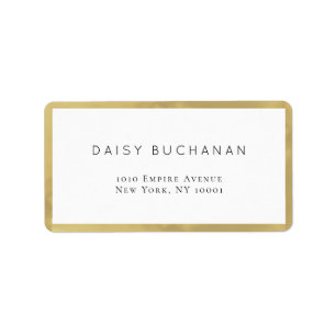 Minimalist Gold Frame Return Address Label