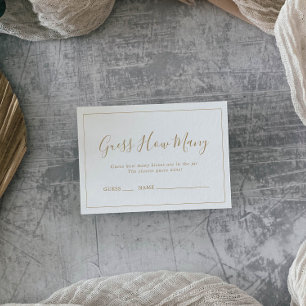 Minimalist Gold Guess How Many Kisses Game