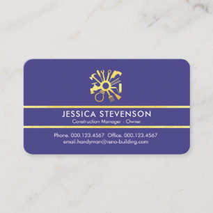 Minimalist Gold Handyman Repair Tools Business Card