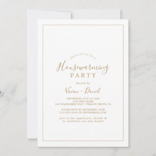 Minimalist Gold Housewarming Party Invitation