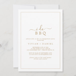 Minimalist Gold I Do BBQ Engagement Party Invitation