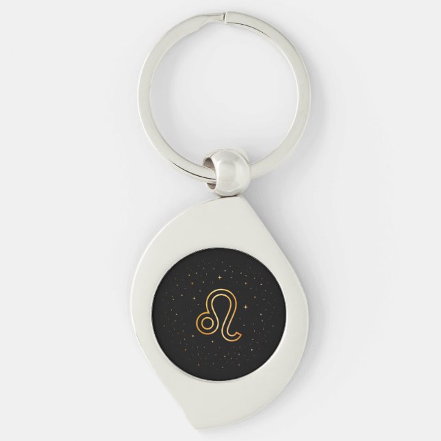 Minimalist Gold Leo Zodiac Keychain (Front)