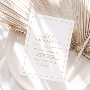 Minimalist Gold Let's Celebrate Invitation