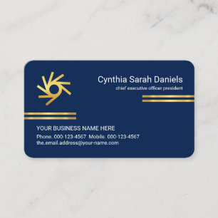 Minimalist Gold Lines CEO Founder Business Card