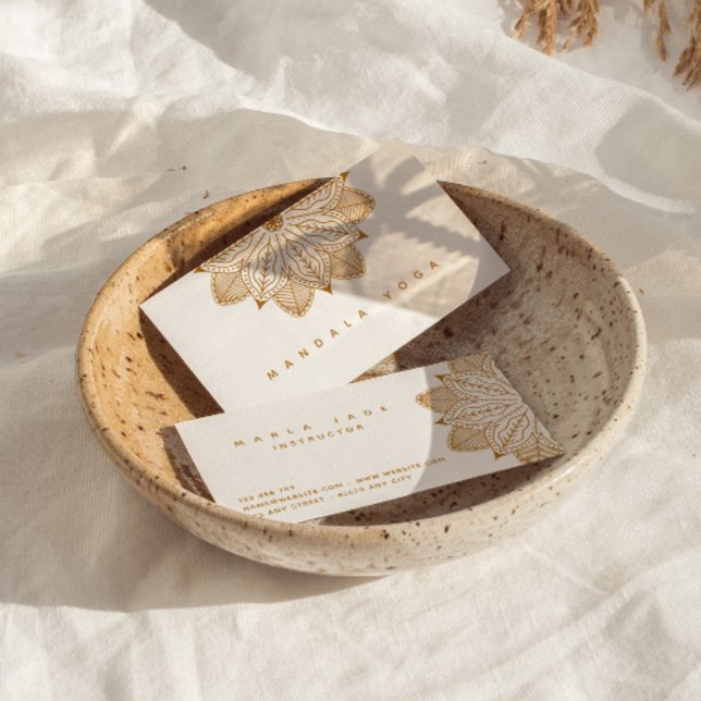 Minimalist Gold Mandala Business Card (Creator Uploaded)