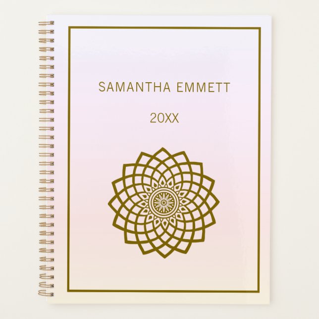 Minimalist Gold Mandala Planner (Front)