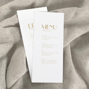 Minimalist Gold Modern Art Deco dinner drink menu