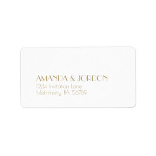 Minimalist Gold Modern Art Deco RSVP Address Label