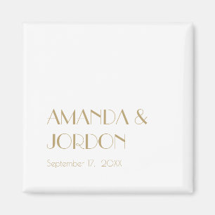 Minimalist Gold Modern Art Deco Wedding Magnet