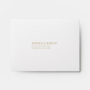 Minimalist Gold Modern Art Deco Wedding RSVP Envelope