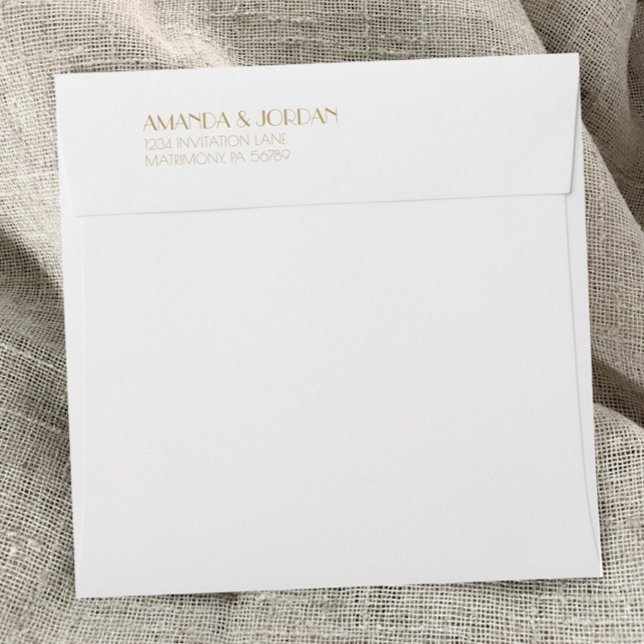 Minimalist Gold Modern Art Deco Wedding Square Envelope (Creator Uploaded)