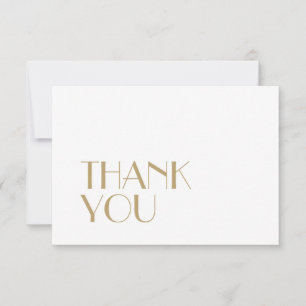 Minimalist Gold Modern Deco Wedding Flat Thank You