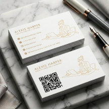 Minimalist Gold Modern Line Art QR Code