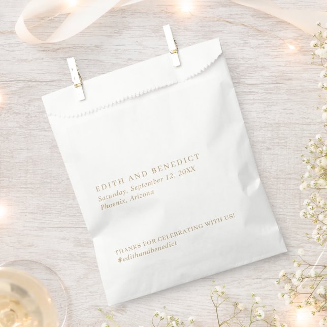 Minimalist Gold Modern Wedding Favour Bag (Clipped)