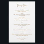 Minimalist Gold Modern Wedding Menu<br><div class="desc">Modern faux gold wedding menu featuring a simple design with the header in an elegant script typography and your menu in a minimalist sans serif font.  This chic wedding menu works well with any style of wedding.</div>