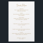 Minimalist Gold Modern Wedding Menu<br><div class="desc">Modern faux gold wedding menu featuring a simple design with the header in an elegant script typography and your menu in a minimalist sans serif font.  This chic wedding menu works well with any style of wedding.</div>