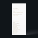 Minimalist Gold Modern Wedding Program<br><div class="desc">Elegant faux gold wedding program featuring a simple and minimal layout.  The left alignment gives this classic wedding program a modern element.  A minimal design that is great whether you are having a casual or a traditional / formal wedding.</div>