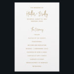 Minimalist Gold Modern Wedding Program<br><div class="desc">Modern faux gold wedding program featuring a simple design with your names in an elegant script typography and your event details in a minimalist sans serif font.  This chic wedding program works well with any style of wedding.</div>